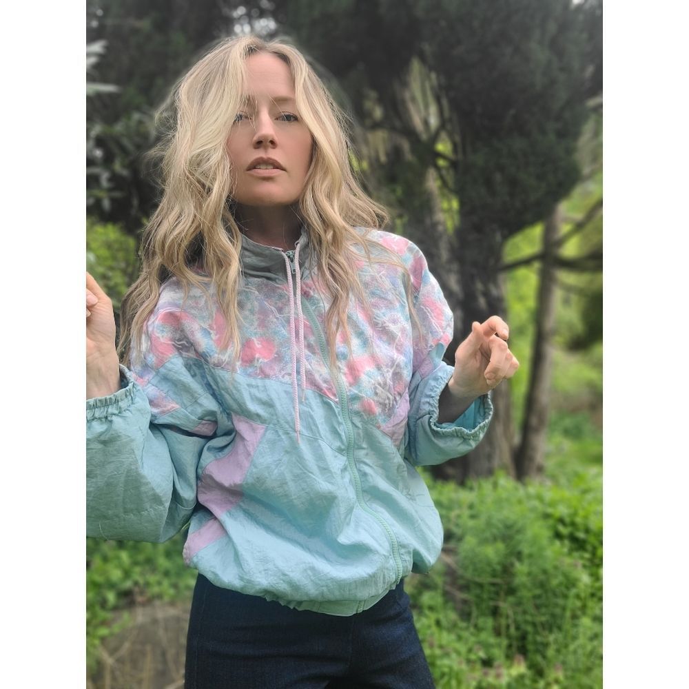 The Speed Walker Vintage 80s Pastel Watercolor Windbreaker